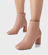 Maddie Blush Block Heel Ankle Boots